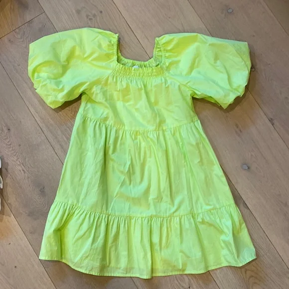 Zara | Dresses | Zara Neon Green Dress | Poshmark